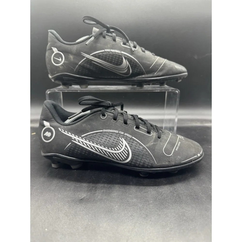 Nike Vapor 14 Mercurial Soccer Cleats Youth Size 6Y Shoe Black Silver DJ2895-007